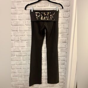 PINK Fold Over Flare Yoga Pants